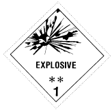 Figure 1 in § 172.411 EXPLOSIVE 1.1, 1.2, 1.3, 1.4, 1.5 and 1.6 labels, and EXPLOSIVE Subsidiary label.