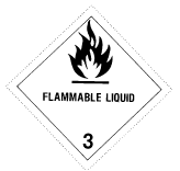 Figure 1 in § 172.419 FLAMMABLE LIQUID label.