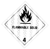 Figure 1 in § 172.420 FLAMMABLE SOLID label.
