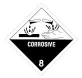 Figure 1 in § 172.442 CORROSIVE label.