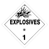 Figure 1 in § 172.522 EXPLOSIVES 1.1, EXPLOSIVES 1.2 and EXPLOSIVES 1.3 placards.