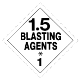 Figure 1 in § 172.524 EXPLOSIVES 1.5 placard.