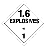 Figure 1 in § 172.525 EXPLOSIVES 1.6 placard.