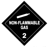 Figure 1 in § 172.528 NON-FLAMMABLE GAS placard.