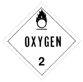 Figure 1 in § 172.530 OXYGEN placard.