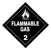 Figure 1 in § 172.532 FLAMMABLE GAS placard.