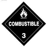 Figure 1 in § 172.544 COMBUSTIBLE placard.