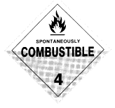 Figure 1 in § 172.547 SPONTANEOUSLY COMBUSTIBLE placard.