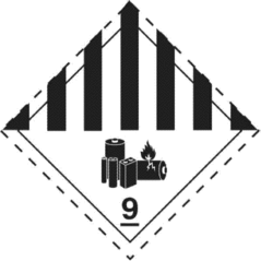 Figure 1 in § 172.447 LITHIUM BATTERY label.